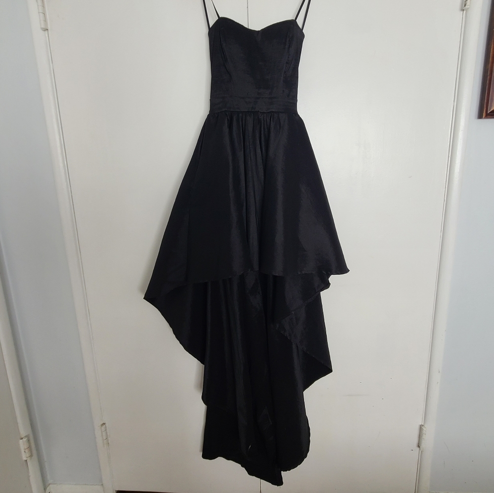 Black tie high low strapless dress